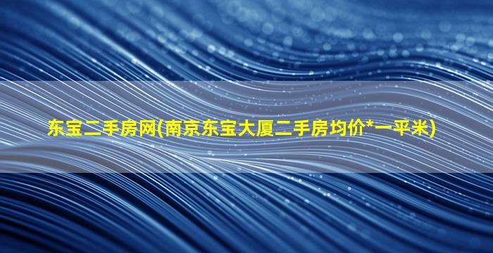 东宝二手房网(南京东宝大厦二手房均价*一平米)