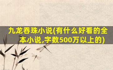 九龙吞珠小说(有什么好看的全本小说,字数500万以上的)插图